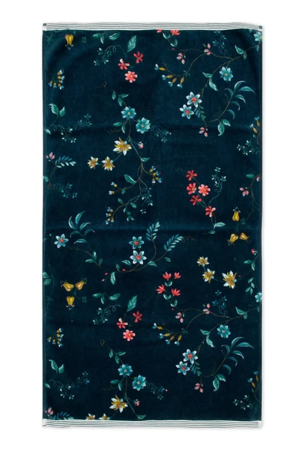 Sale Pip Studio Badetuch Set/3 Les Fleurs Dunkel 55x100 cm Blau