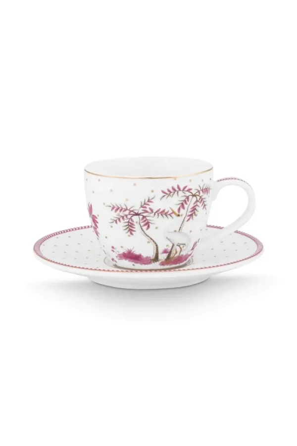 New Pip Studio Espresso Tasse & Untertasse Jolie Punkte Gold Rosa