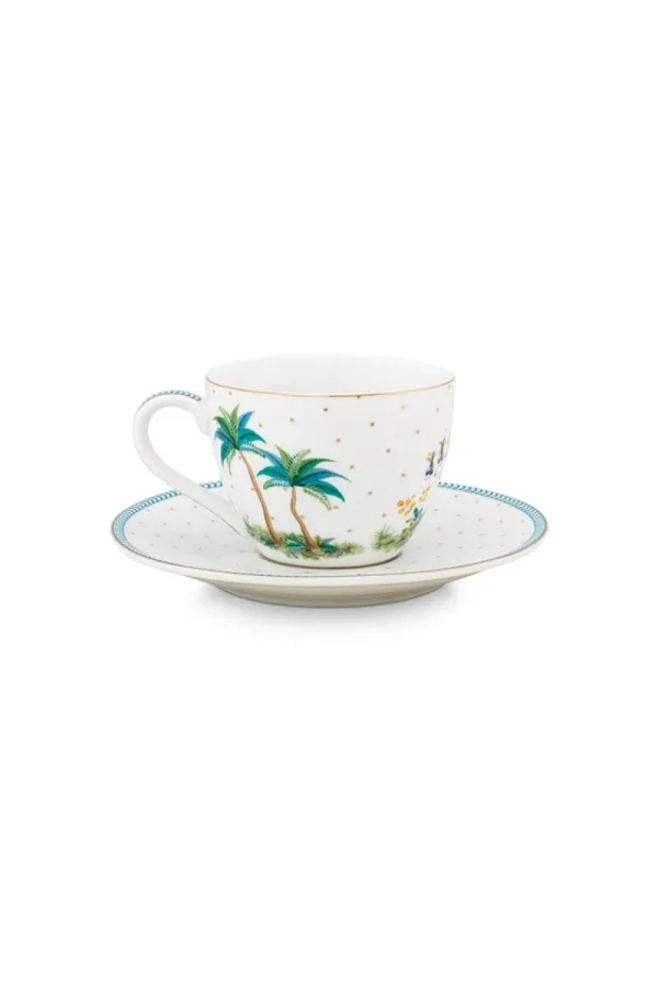 Best Pip Studio Espresso Tasse & Untertasse Jolie Punkte Gold Blau