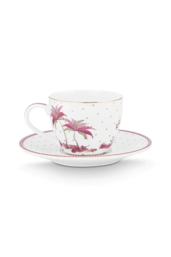 New Pip Studio Espresso Tasse & Untertasse Jolie Punkte Gold Rosa