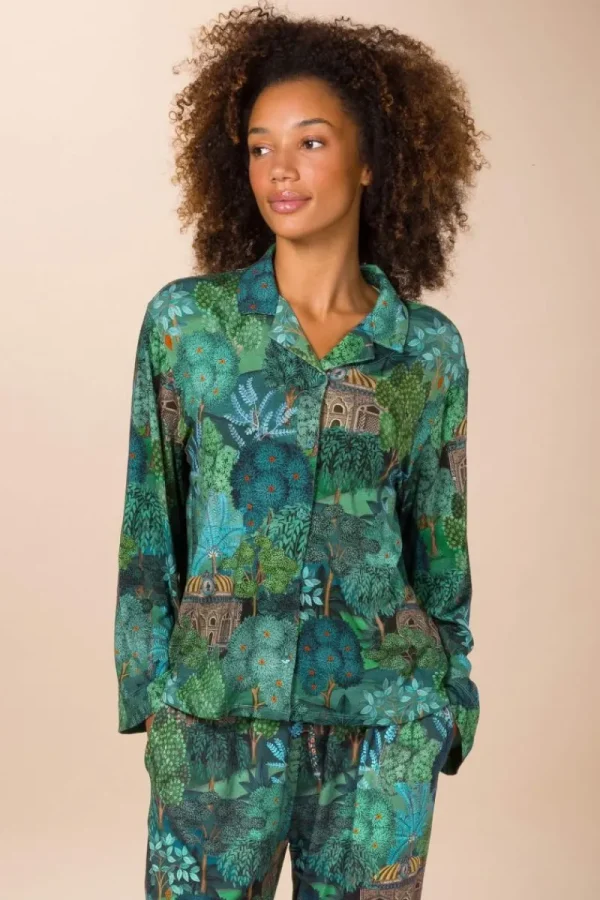 Store Pip Studio Faye Top Lange Ärmeln Jardin de Noche Blau