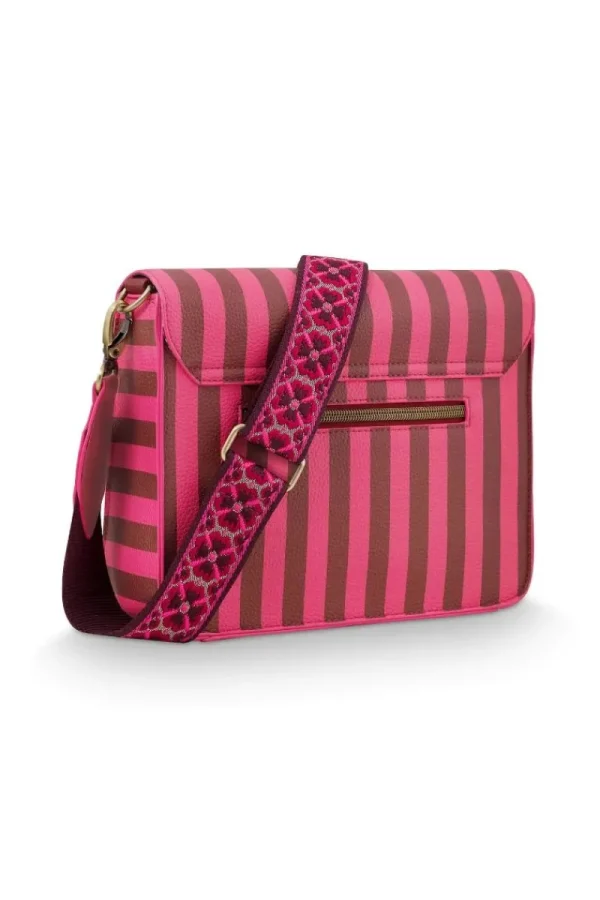 Online Pip Studio Fenna Schultertasche Mittel Streifen Rosa