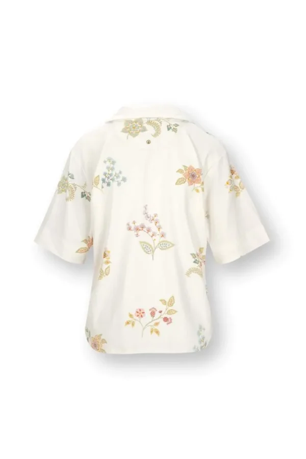 Hot Pip Studio Flora Top Kurze Ärmeln Blossom Chique Weiss