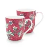 Fashion Pip Studio Flower Festival Set/2 Tassen Klein Dunkel Rosa