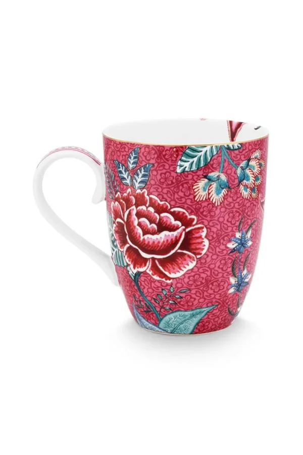 Store Pip Studio Flower Festival Tasse Gross Dunkel Rosa