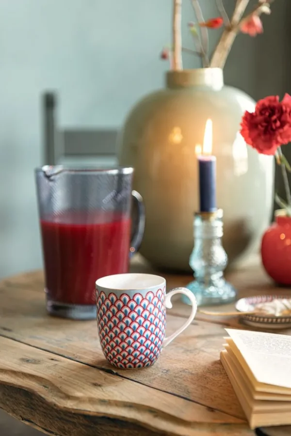 Best Pip Studio Flower Festival Tasse Klein Rot/Hellblau Mehrfarbig