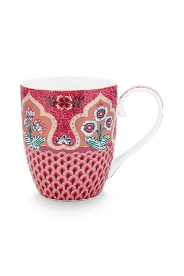 Shop Pip Studio Flower Festival Tasse XL Deco Dunkel Rosa