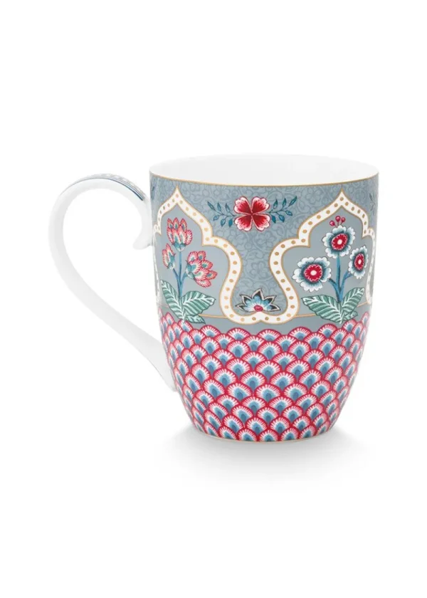 Outlet Pip Studio Flower Festival Tasse XL Deco Hell Blau