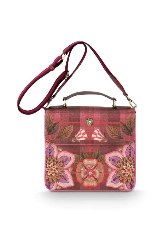 Hot Pip Studio Frances Schultertasche Flores Felices Rot