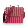 Hot Pip Studio Frances Schultertasche Mittel Streifen Rosa