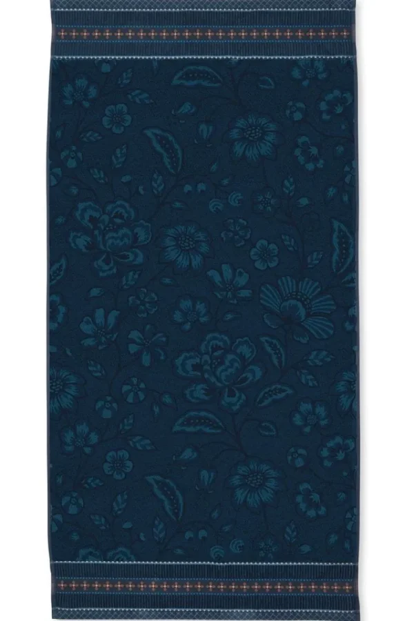 New Pip Studio Große Handtuch Jasmin Jacquard Dunkel 70x140cm Blau