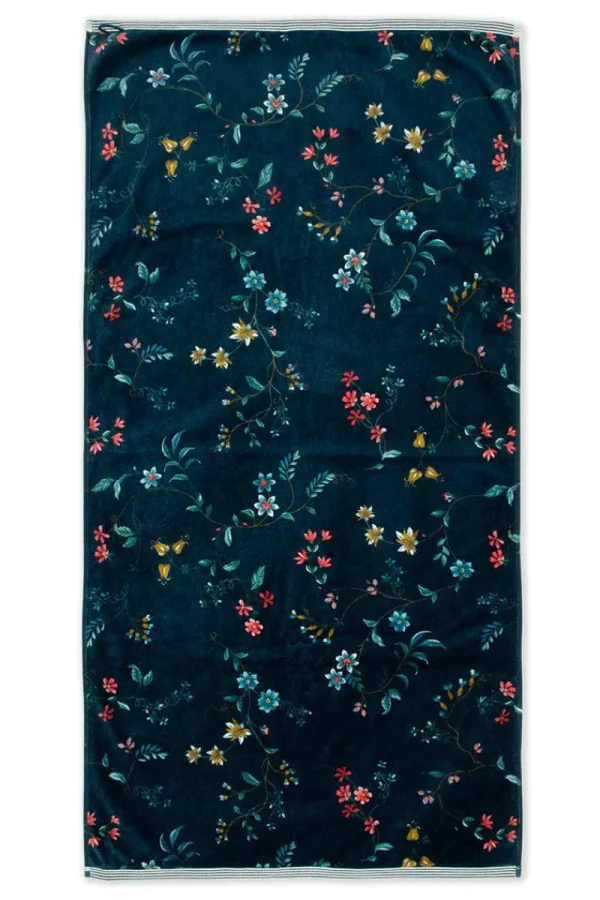 Clearance Pip Studio Große Handtuch Les Fleurs Dunkel 70x140 cm Blau