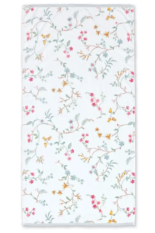 New Pip Studio Große Handtuch Les Fleurs 70x140 cm Weiß