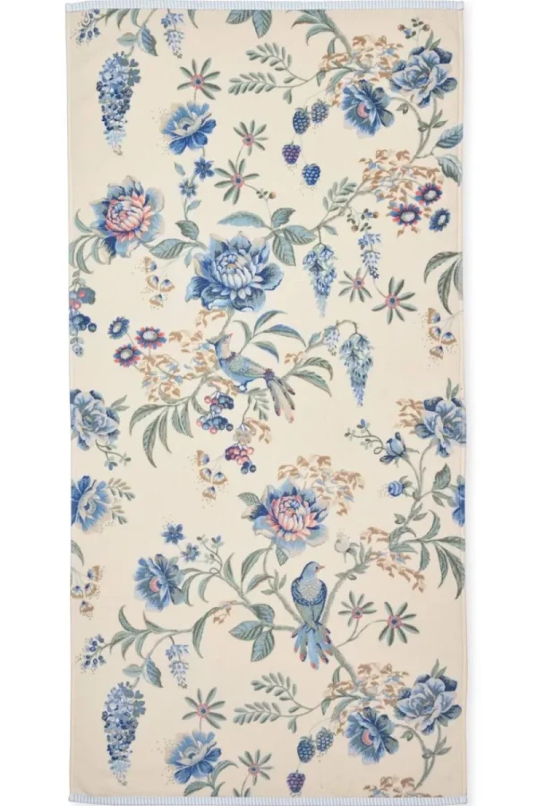 New Pip Studio Große Handtuch Secret Garden Weiß/ 70x140cm Blau