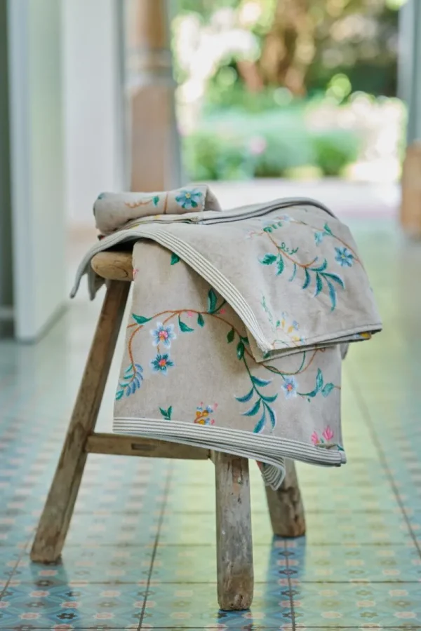 Shop Pip Studio Gästehandtuch Set/3 Les Fleurs 30x50 cm Khaki