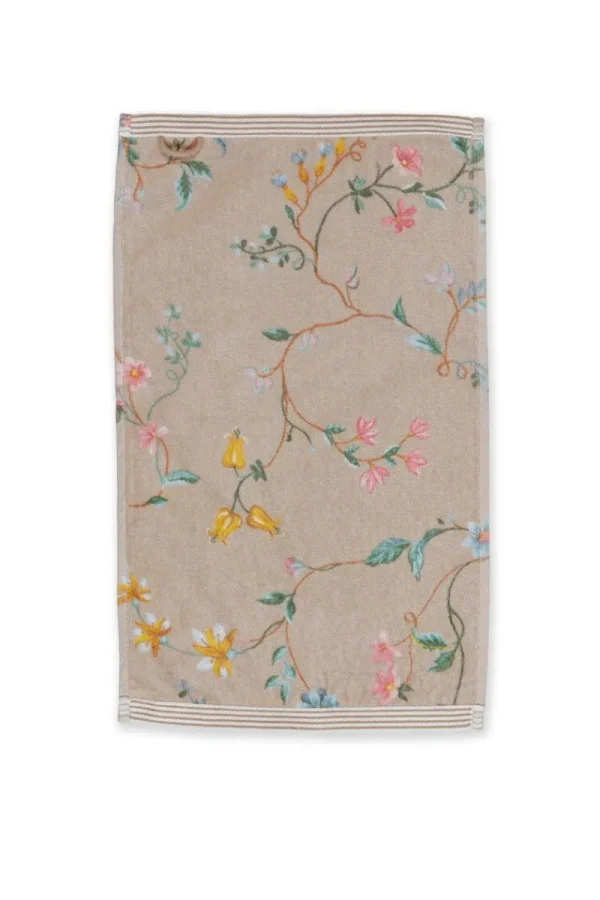 Shop Pip Studio Gästehandtuch Set/3 Les Fleurs 30x50 cm Khaki