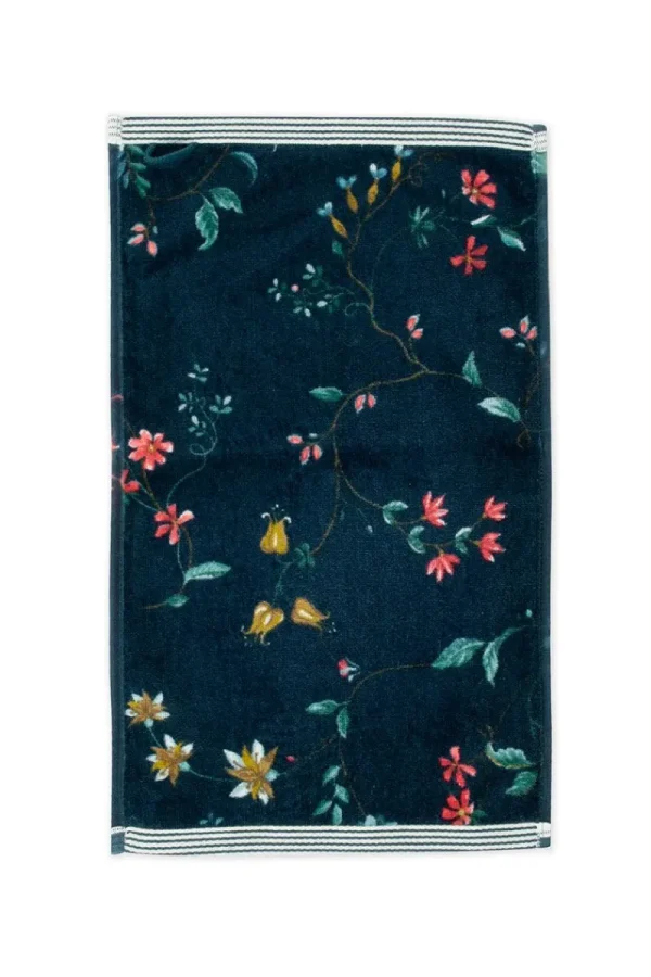 Cheap Pip Studio Gästehandtuch Set/3 Les Fleurs Dunkel 30x50 cm Blau