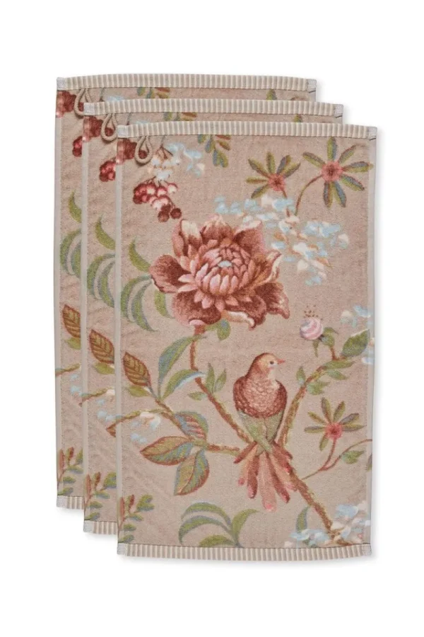 Best Sale Pip Studio Gästehandtuch Set/3 Secret Garden 30x50cm Khaki