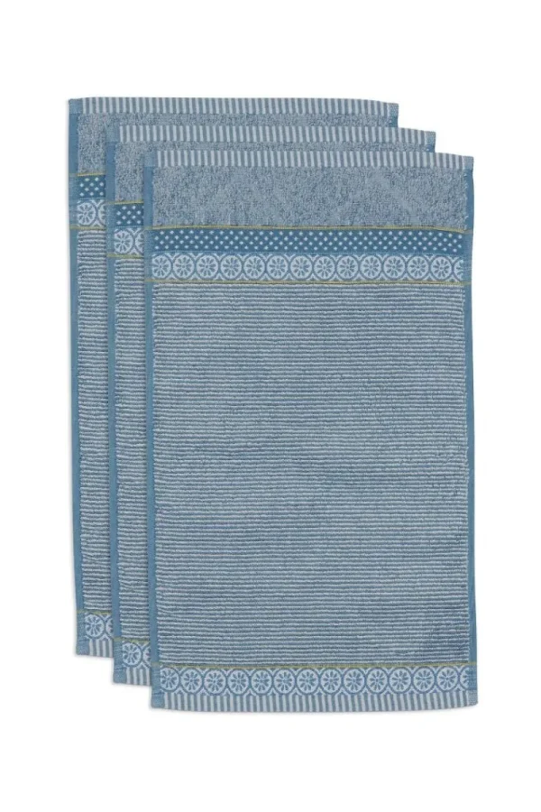 Flash Sale Pip Studio Gästehandtuch Set/3 Soft Zellige /Grau 30X50cm Blau