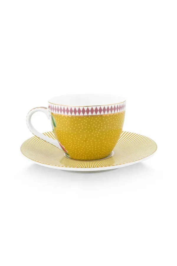 Store Pip Studio La Majorelle Espresso Tasse & Untertasse Gelb