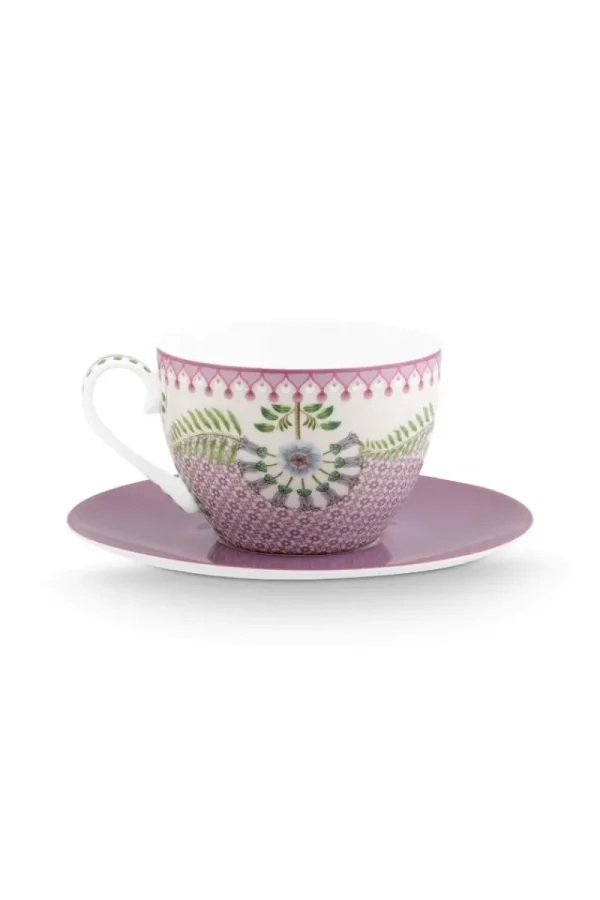 Sale Pip Studio Lily & Lotus Cappuccino Tasse & Untertasse Lila Violett