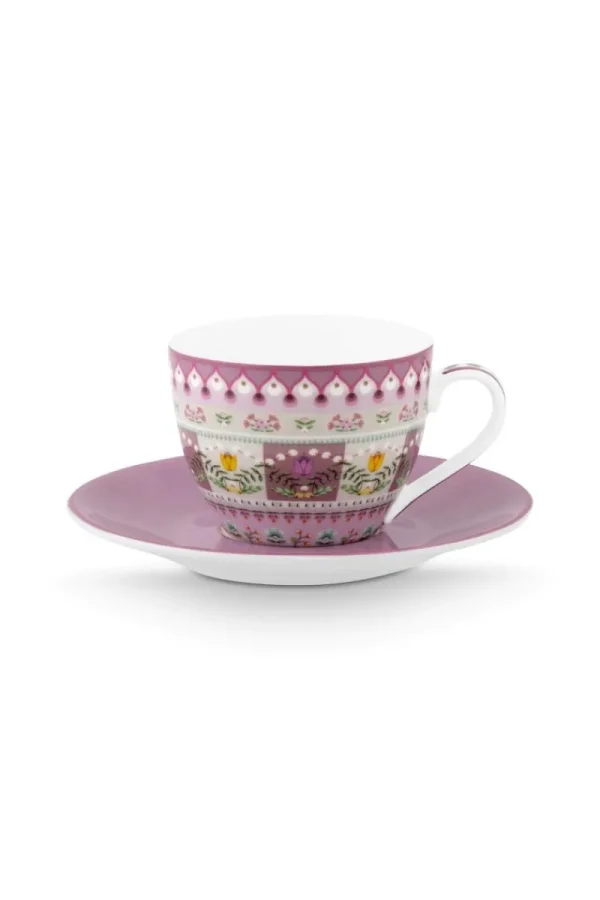 Shop Pip Studio Lily & Lotus Espresso Tasse & Untertasse Lila Violett