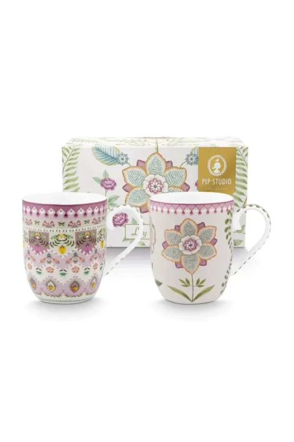 Store Pip Studio Lily & Lotus Set/2 Tassen Klein Lila 145ml Violett