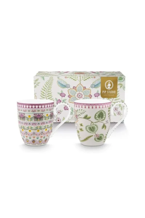 Cheap Pip Studio Lily & Lotus Set/2 Tassen XL Lila 450ml Violett