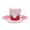 Fashion Pip Studio Love Birds Cappuccino Tasse & Untertasse Rot/ Rosa