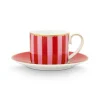 Outlet Pip Studio Love Birds Espresso Cup & Saucer Red/Pink Rosa