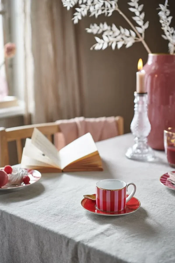 Outlet Pip Studio Love Birds Espresso Cup & Saucer Red/Pink Rosa