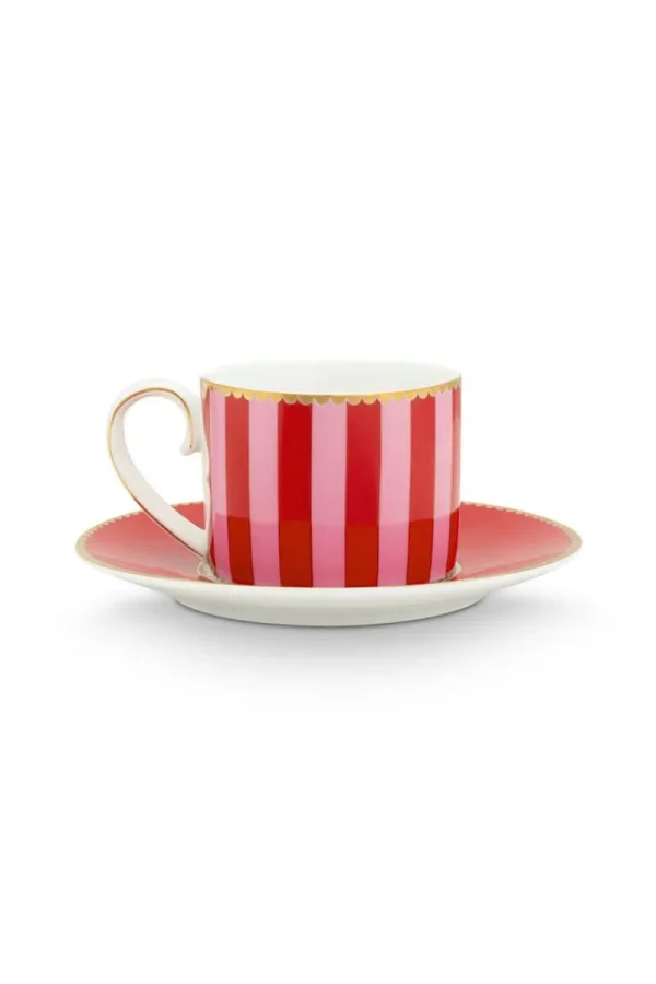 Outlet Pip Studio Love Birds Espresso Cup & Saucer Red/Pink Rosa