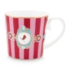 Outlet Pip Studio Love Birds Tasse Gross Gestreift Rot/Rosa