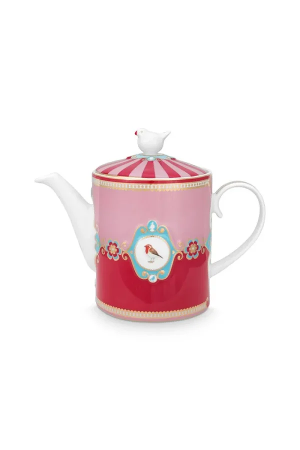 New Pip Studio Love Birds Teekanne Medium Rot/Rosa