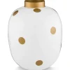 Sale Pip Studio Metall Vase Punkte Weiß Gold 32cm Weiss-Gold