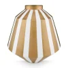 Shop Pip Studio Metall Vase Streifen Weiß Gold 35cm Weiss-Gold