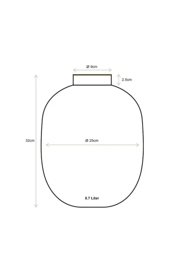 New Pip Studio Metall Vase Stripes 32cm Grün