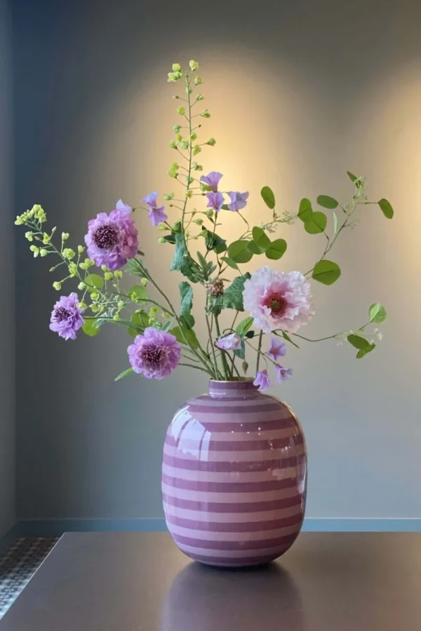 Fashion Pip Studio Metall Vase Stripes Lila 32cm Violett