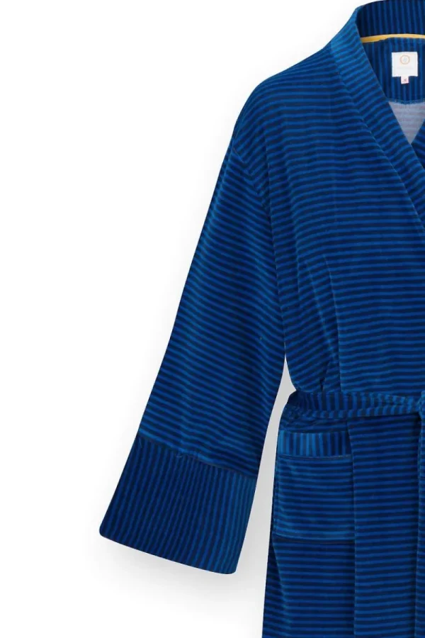 Online Pip Studio Naomi Kimono Velvet Little Sumo Stripe Blau