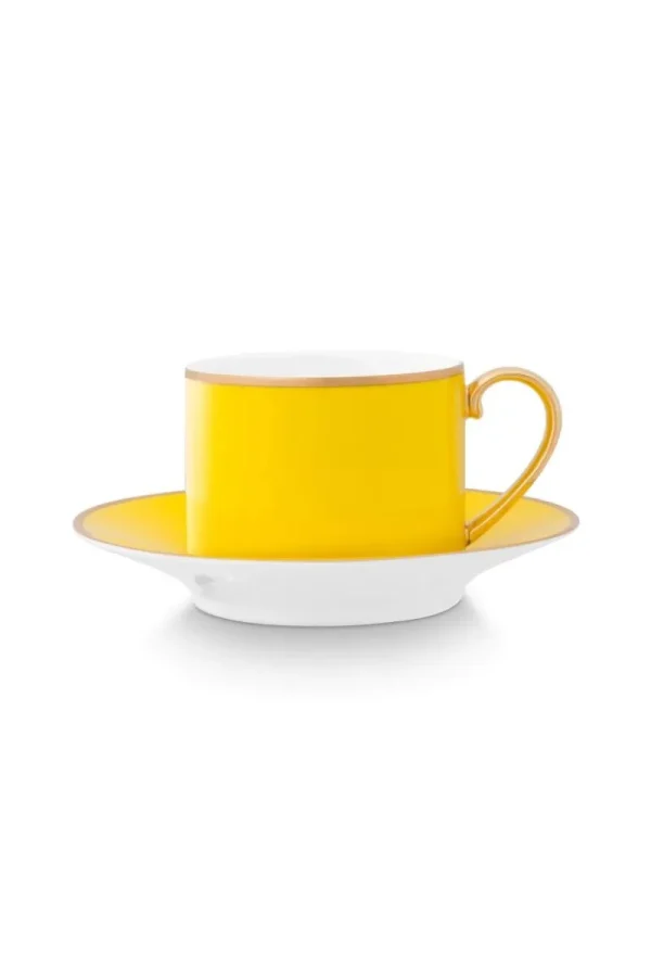 Best Sale Pip Studio Pip Chique Cappuccino Cappuccino Tasse & Untertasse Gelb