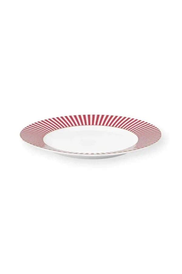 Online Pip Studio Royal Stripes Frühstücksteller Dunkel 21cm Rosa