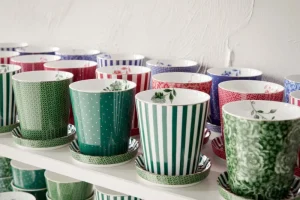 Hot Pip Studio Royal Stripes Tasse & Teebeutelablage Grün