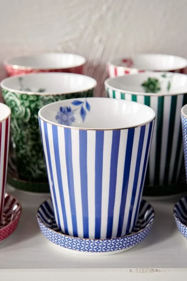 New Pip Studio Royal Stripes Tasse & Teebeutelablage Blau