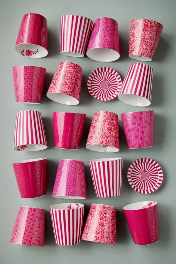 Store Pip Studio Royal Stripes Tasse & Teebeutelablage Dunkel Rosa