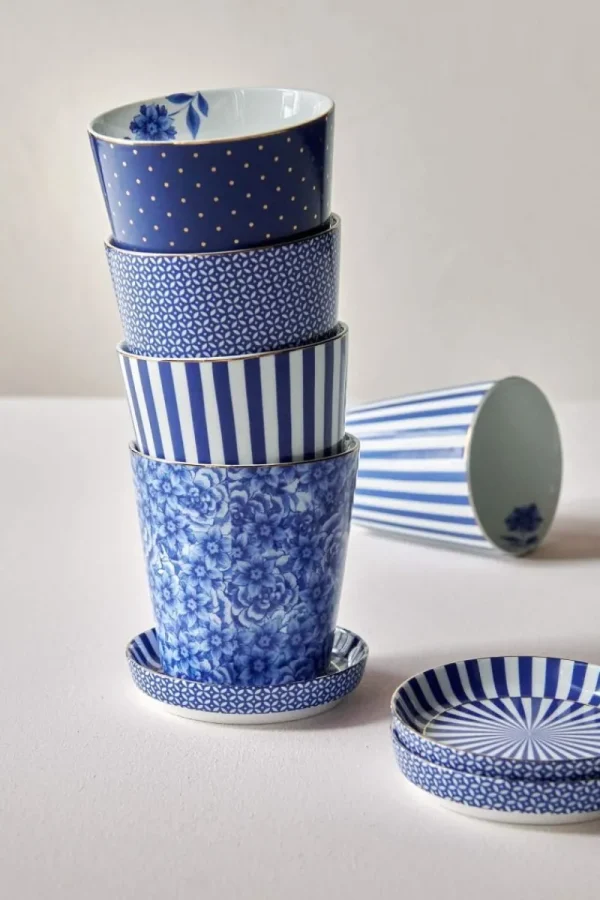 Sale Pip Studio Royal Stripes Tasse Blumen & Teebeutelablage Blau