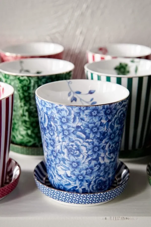 Sale Pip Studio Royal Stripes Tasse Blumen & Teebeutelablage Blau