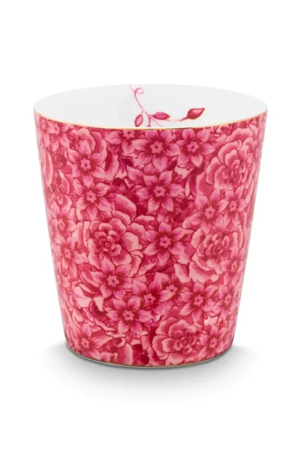 New Pip Studio Royal Stripes Tasse Blumen & Teebeutelablage Dunkel Rosa