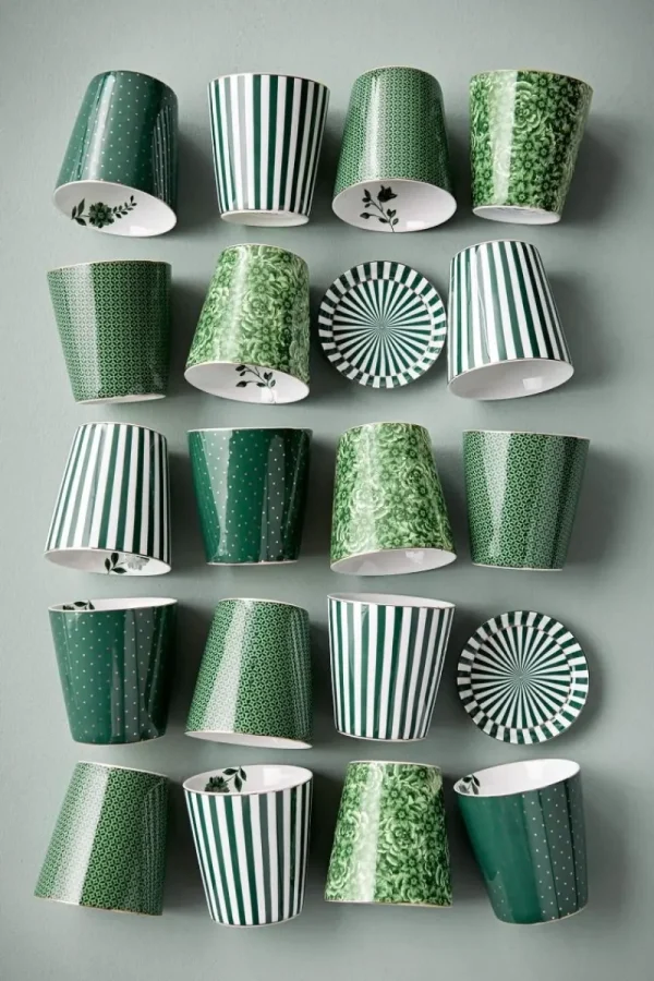 Store Pip Studio Royal Stripes Tasse Blumen & Teebeutelablage Grün