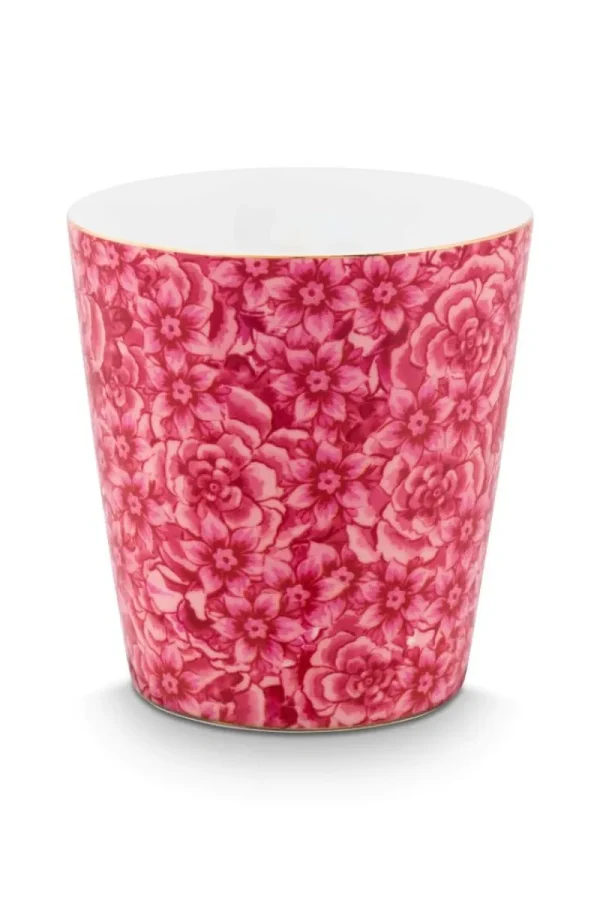 New Pip Studio Royal Stripes Tasse Blumen & Teebeutelablage Dunkel Rosa