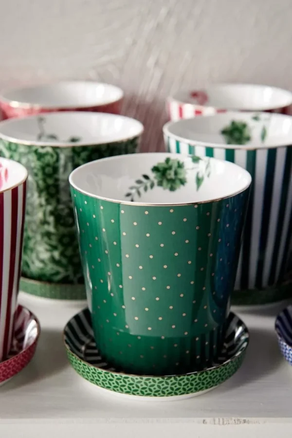 Sale Pip Studio Royal Stripes Tasse Punkte & Teebeutelablage Grün